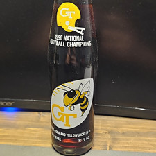 Coca-Cola Georgia Tech GT 1990 National Football Champions 10 fl oz Soda Bottle picture