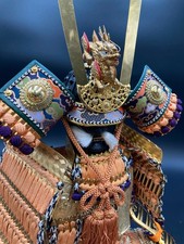 Japanese Samurai Armor Yoroi Dragon Kabuto May Doll Display Missing Parts picture