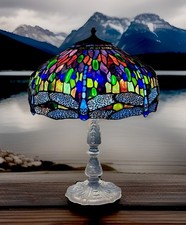 Antique Edward Miller & Co 24” Table Lamp With Gorgeous Jeweled Shade picture