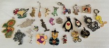 Vintage Disney Pooh Minnie Tink WB Taz Bugs Mario More Cartoon Charm Pendant Lot picture