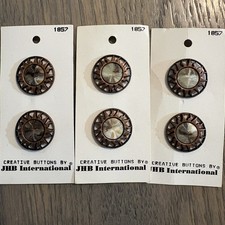 VINTAGE JHB 6 Total Buttons  ROUND   #1857 Rare 7/8” Sun Celestial  picture