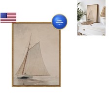 InSimSea Framed Wall Art White Sailboat Seascape 12x16in picture