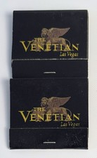 Lot 2 The Venetian Las Vegas Casino Matches Matchbooks Black Gold Lion Vintage picture