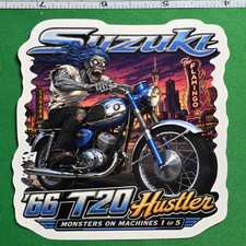 1966 Suzuki T20 Hustler 9x9cm Durable Die-Cut Vinyl Sticker 1 of 5 picture