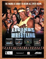 2002 Legends Of Wrestling PS2 Original Advertisement / Retro Promo v1 picture