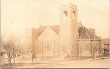 RPPC Pierre South Dakota Street Scene and Church View early 1900s picture