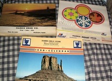 Lot 3 Vintage Rexall Drugs, McKesson Calendars,1970,1972,1990,Washington,Kansas picture