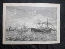 1898 Civil War Print - Bombardment & Capture of Fort Fisher, North Carolina 1865 picture