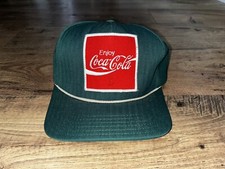Vintage Unitog, Enjoy Coca Cola, Patch, Snapback, Hat Green, Uniform Hat picture
