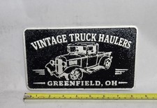 Vintage Truck Haulers  Greenfield, OH  Cast Aluminum Car Club Plaque picture
