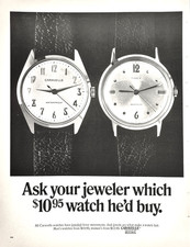 Caravelle Bulova vs Timex Waterproof Wristwatch Compare Jewelry Vtg Mag Print Ad picture