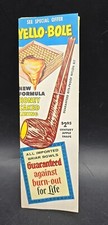 Vintage Yello-Bole Tobacco Pipe Honey Cured Smoke Brochure Sales Ad picture