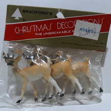 Vintage Bradford's Christmas Decorations Reindeer The Unbreakable Kind #4377 picture