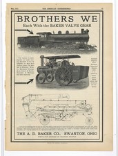 1912 A.D. Baker Co. Swanton, OhiO Ad: Steam Tractor & Cutaway View of Thresher picture