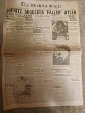WW2 Newspaper DOENITZ SUCCEEDS FALLEN HITLER picture