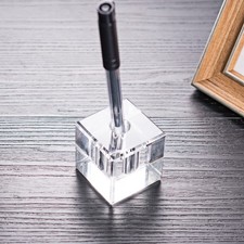 Crystal Pen Holder Glass Pencil Stand Organizer Decor For Office School Gift picture