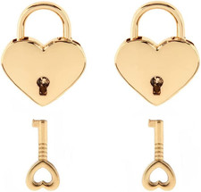 2 Pcs Heart Lock with Keys, Heart Shaped Gold Lock for Diary | Cute Mini Padlock picture