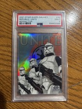 (PSA 9)  Star Wars Galaxy #49, “Republic: Unite” Refractor picture