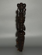 Real Rare Nice Nepal 19th Century Old Antique Buddhist Carved Wood Phurba Amulet picture