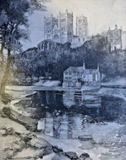 1887 England Durham Cathedral illustrated picture
