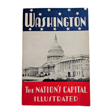 Vintage 1946 Washington DC Illustrated Souvenir Booklet Guide Map WW2 Era Travel picture