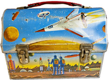1960 Thermos Astro Space Dome Metal Lunch Box Astronaut Rockets Atomic Sci-Fi picture