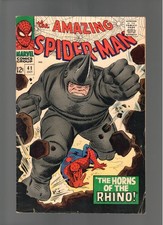 AMAZING SPIDER-MAN # 41 ( 1966 ) 1ST APP: RHINO MARVEL COMICS NICE COPY 5.0/5.5 picture