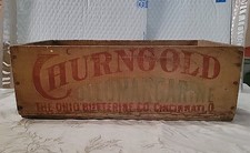 Vintage 1915 Ohio Butterine Co. Cincinnati OH Churngold Wooden Advertising Crate picture