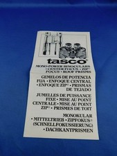 TASCO MONO POWER BINOCULAR CENTER FOCUS INSTRUCTION FLYER MANUAL SUPPLIER TO NFL picture