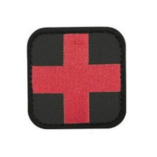 Medic First Aid ACU EMT Paramedic Combat Patch 2”x 2” Hook Loop Closure - Black picture