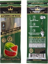 King Palm | Slim Size | Watermelon Wave | Organic Prerolled Palm Leafs | 2 Rolls picture