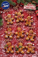 Set of 24 pieces Gingerbread Man Christmans Ornaments-Rustic HolidayHangingDecor picture