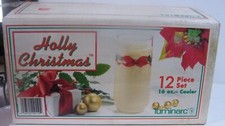 Luminarc Glasses Christmas Holly Set of 12 Cooler 16 oz Tumblers Holiday IOB picture