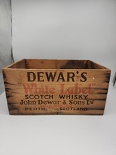 Vtg DEWAR’S White Label Scotch Whisky Wood Crate*Wooden Box*thin Strip missing picture