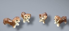 4 Vintage Hagen-Renaker Miniature Dachshund Dogs Ceramic Figurines USA 1 1/2 in picture