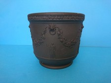 Antique Small WEDGEWOOD OF ETRURIA ENGLAND BLACK BASALT JARDINIERE - GOOD COND picture