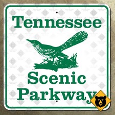 Tennessee Scenic Parkway highway marker road byway mockingbird sign 1981 16x16 picture