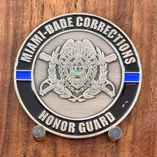 Miami-Dade Corrections Honor Guard Thin Blue Line Challenge Coin  1#47 picture