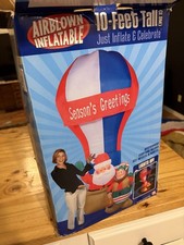 2004 Gemmy 10ft Tall Santa & Elf Balloon Christmas Inflatable Airblown For Parts picture