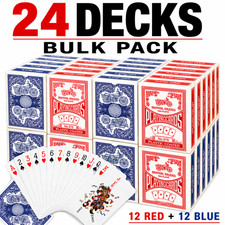 24 Decks Playing Cards Bulk Pack, Poker Size Standard Index, Red & Blue picture