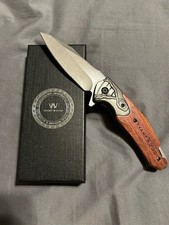 *REDUCED/NIB* Avantwood EDC Wood stainless steel Spring Assisted Pocket Knife picture