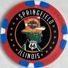 Harley Davidson Wide Print Poker Chip  Hall's HD in Springfield, Illinois CLOSED picture