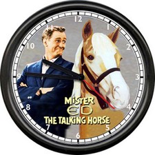 Mr Mister Ed Talking Horse TV Show Barn Stall Equestrian Gift Sign Wall Clock picture