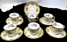 Rare Victorian Gold Floral 12 pc Demitasse Espresso Cup & Saucer Noritake Albany picture