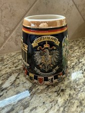 German Stoneware Beer Tankard Mug Litre Wittig Hadamar Vintage  5.25” Tall picture
