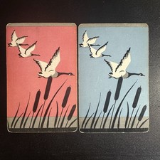 Canadian Geese Single Swap Playing Card Companions- c. 1950s (Linen) picture