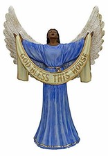 Ebony Treasures God Bless This House Blue Angel Figurine African picture