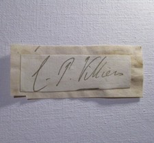 Charles Pelham Villiers Autograph Signature, 1802-1898 British lawyer politician picture
