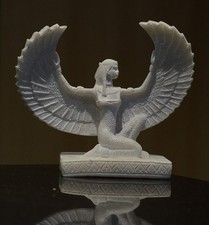 Ancient Egyptian Goddess Isis Winged Statue Stone Sculpture of Healing and Magic picture