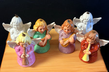 Set 6 Vintage 70's Goebel Christmas  ANGEL Bell Figurines Ornaments EX COND 3.5